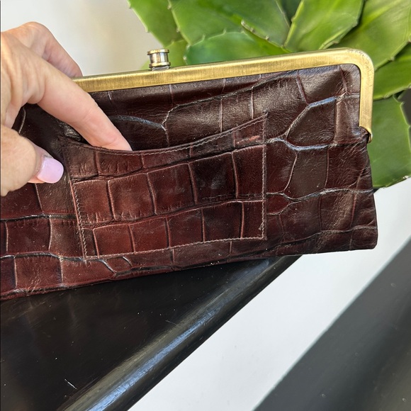 Michael Rome Design Genuine Leather Clutch Purse Croc Embossed Like New handbag - Picture 6 of 7